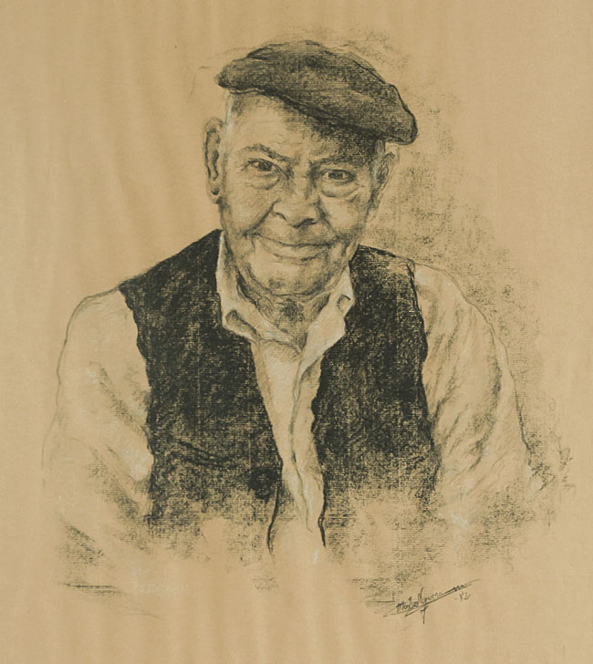 Retrat de l'avi Quico de Vallgatina per Montse Noguera